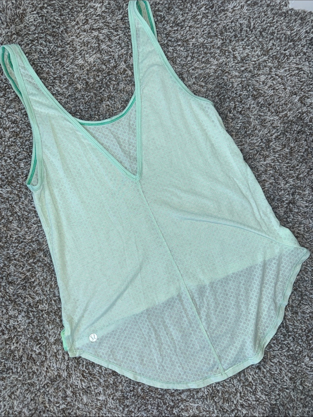 lululemon athletica Mint Green Mesh V-Neck Workout Tank